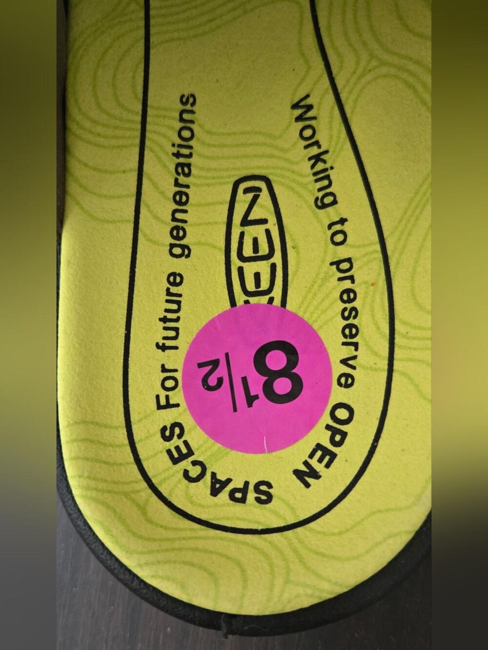 KEEN Paired With Streetware Brand Metallwood Brown and Lime Green Hybrid Sandals - Picture 2 of 10